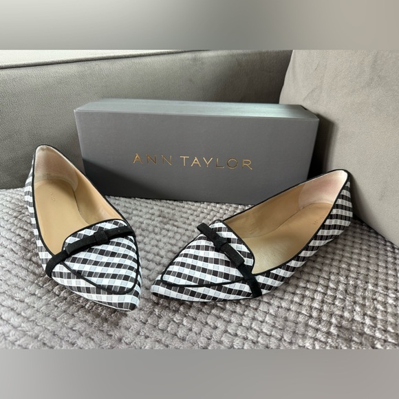 Ann Taylor Checkered Black and White Flats - Picture 1 of 6